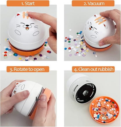 allydrew Mini Portable USB Desktop Vacuum, Orange Cat