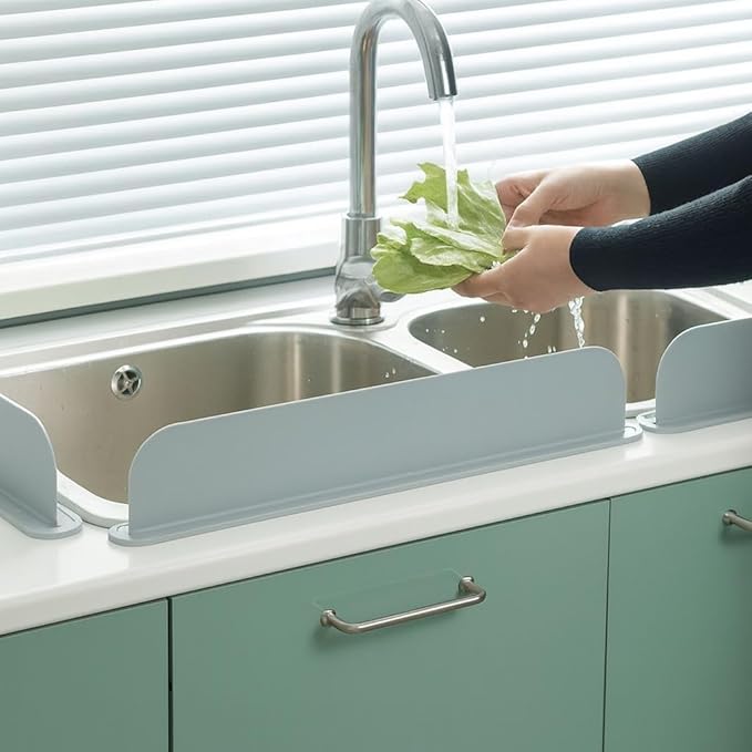 Silicone Sink Splash Guard for Kitchen Faucet, Faucet Mat Water Catcher, Anti Splash Sink Protector, Quick Dry Sink Guard for Kitchen & Bathroom (Gray)