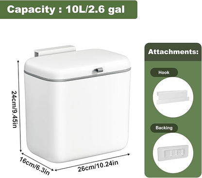 CTIME Compost Bin Kitchen 1.8 Gallon, Hanging Small Compost Bin for Countertop or Under Sink, Indoor Food Waste Bin for Kitchens Bathrooms Living Rooms RVs Bedroom