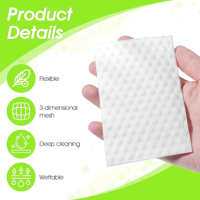 Yuanchu Magic Sponge Eraser Sheets, 50Pcs White Convex Point Melamine Sponge All-Purpose Disposable Magic Cleaning Eraser Wipes Thin Nano Cleaner Pad for Furniture Kitchenware Hard-to-Reach Place Shoe