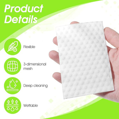 Yuanchu Magic Sponge Eraser Sheets, 50Pcs White Convex Point Melamine Sponge All-Purpose Disposable Magic Cleaning Eraser Wipes Thin Nano Cleaner Pad for Furniture Kitchenware Hard-to-Reach Place Shoe