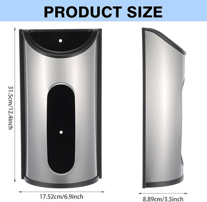 2 Pcs Stainless Steel Grocery Bag Holder Plastic Bag Organizer Wall Mounted Trash Bags Dispenser for Kitchen Pantry Cabinet Garage Storage Space Saving