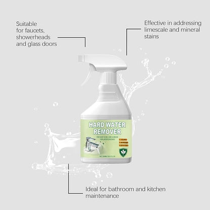 Hard Water Stain Remover, Limescale Buildup Remover All-Purpose Bathroom Cleaner, Shower Cleaner for Shower, Glass, Water Pipe, Tub & Sink, 500 ml/16.91 fl oz