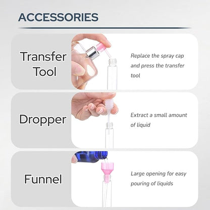Fusupak Perfume Atomizer Travel Bottle Refillable: Cologne Sprayer Portable for Men - Mini Spray Empty for Refill - 8ml Small Size Black Pink Silver