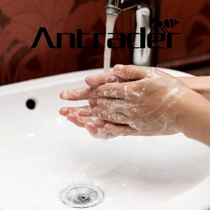 Antrader 2.8" Top / 1.1" Basket, Stainless Steel Anti-Clogging Foor Drain Sink Filter, Sewer Net, Washing Dish Filter, 1mm Drain Holes Around