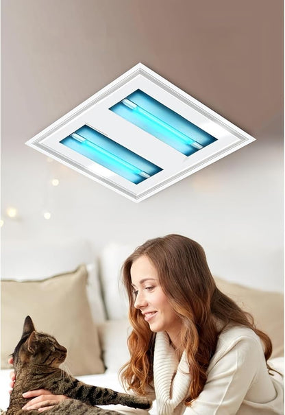 COIO White Embedded Ultraviolet lamp with Wireless Remote Control Timing Setting, achieving 360 ° Coverage, Suitable for use in Home Offices, Restaurants, and Hotels When unmanned (US-007112W-Q)