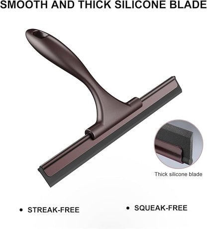 SetSail Squeegee for Shower Glass Door Stainless Steel Shower Squeegee for Glass Doors All-Purpose Window Squeegee for Car Windshield Cleaning 10 Inches