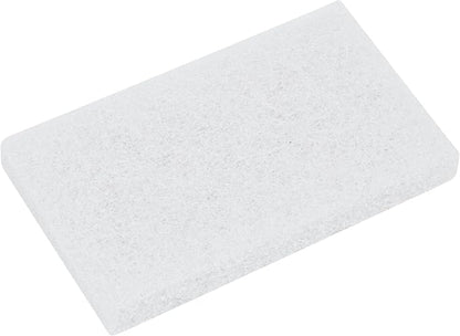 Restaurantware RW Clean 6 x 3.5 Inch Scouring Pads 10 Multi-Purpose Scrub Pads - Not Abrasive Heavy-Duty White Nylon Scrub Pads For Cleaning For Cleaning Or Scrubbing Versatile