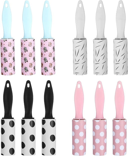 12 Pcs Lint Roller for Pet Hair Extra Sticky and Clothes,Mini Travel Lint Rollers Disposable Sheets Remove Dog/Cat Hair for Home Car Travel Use