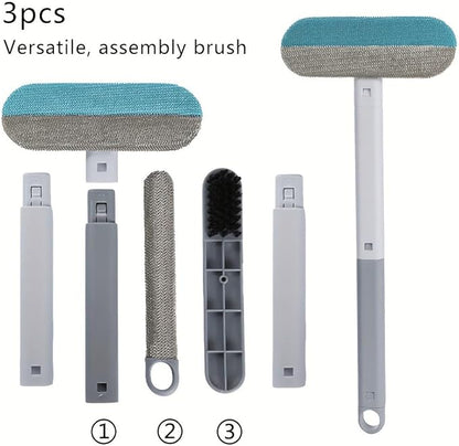 Pet Hair Remover – 4-in-1 Reusable Dog & Cat Hair Removal Tool, Extra Long Handle (23.4"), 2-Pack (Value Set), No-Bend Lint Brush for Furniture, Couch, Carpet, Car Seats & Window Screens