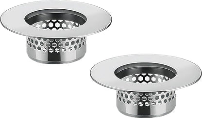 Bathroom Sink Filter - Fits 1.25"-1.60" Hole (2pcs) | Stainless Steel Hair Catcher for Bathroom/Bathtub/Laundry/RV Sink