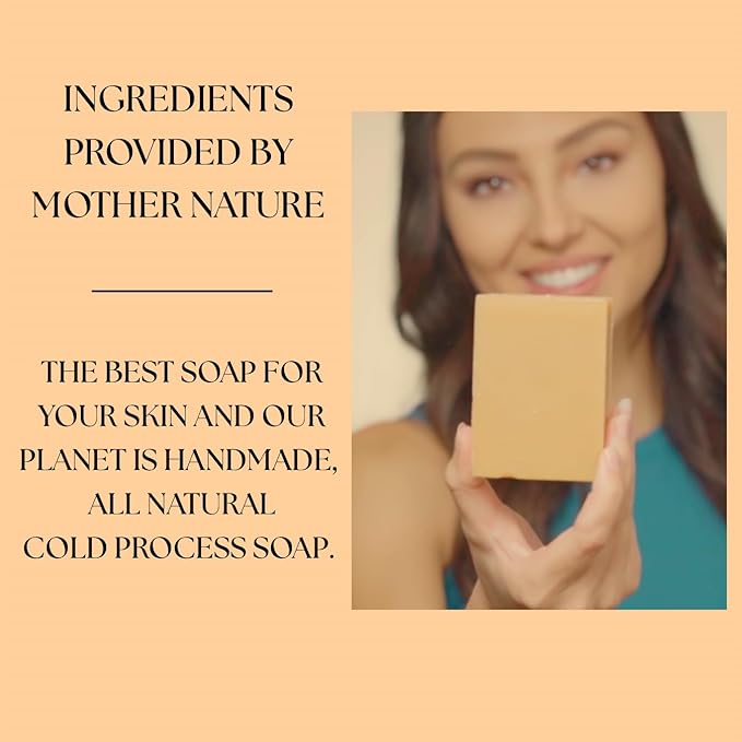 Turmeric Soap Bar for Face & Body – Handmade with Organic Shea Butter, Chamomile, Calendula – Gentle, Non-Drying Natural Face Wash for Sensitive Skin, All Skin Types, Made in USA 4.5 oz (6 Pack)