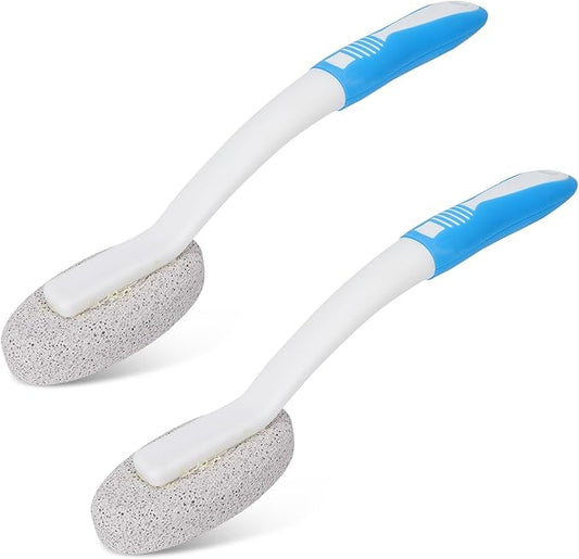 2PCS Toilet Cleaning Pumice Stone, Stains Hard Water Ring Remover Bathroom Cleaning Brushes Toilet Pumice Stone with Handle for Toilets, Bathtubs, Pool (2PCS)