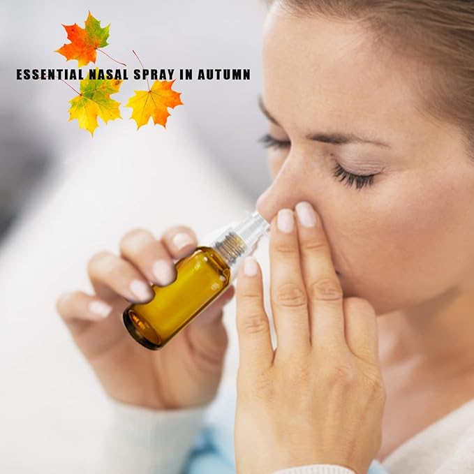 GIVAMEIHF Nasal Spray Bottle 4Pcs 1oz (30ml) with Press Spray Head Refillable Portable Fine Mist, 2 Funnel, 1 Dropper,Labels,Glass Nose Spray Bottle Empty