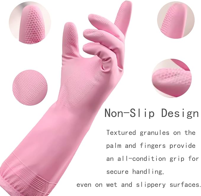 Dishwashing gloves Medium rubber dish gloves for women cleaning 3 Pairs pvc Kitchen Cleaning Glove Reusable