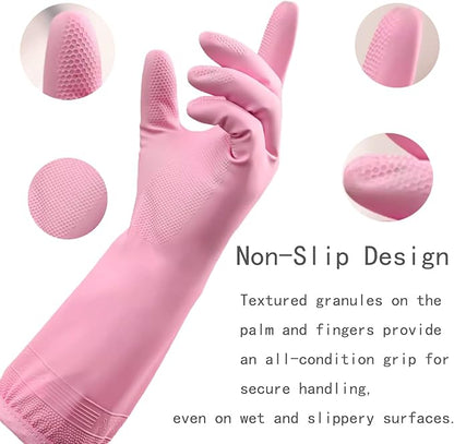 Dishwashing gloves Medium rubber dish gloves for women cleaning 3 Pairs pvc Kitchen Cleaning Glove Reusable