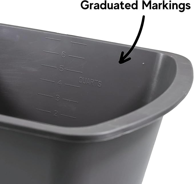 Vakly Wash Basins – Rectangular Plastic Hospital Bedside Soaking Tub - Small 7 Qt Graduated Bucket - Portable Washbasin for Washing, Cleaning, Foot Bath, Dishes, Face Cleansing Bowl (24)