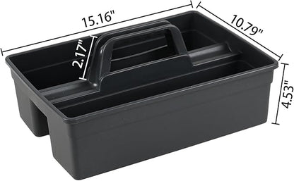 Morcte 6 Pack Plastic Cleaning Supply Caddy, Cleaning Carry Caddy Organizer with Handle, Gray