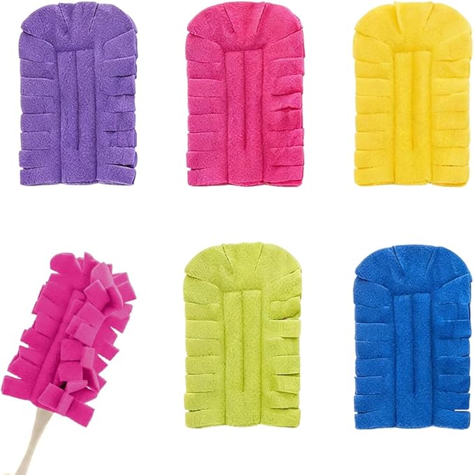 360° Electrostatic Duster Refills, 2026 New Washable & Reusable Microfiber Pads Fleece Duster Refill Compatible Tools for Cleaning Home, Blinds, Car, Pet, Furniture, Fans (Mix)