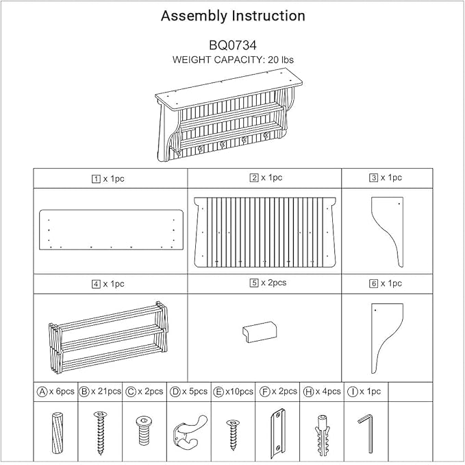Danya B Accordion Clothes Drying Rack, Retractable, Wall Mounted Towel Rack and Hooks for Clothes and Towels for use in Laundry Room or Garage - White