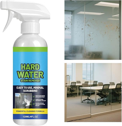 Potent Water Stain, Rapid Scale Dissolving Liquid, 120ml Bottle with Spray Nozzle, Clear Cleaner, Hard Hardware Shine with Acidic Formula, Professional Solution for Apartment Rental