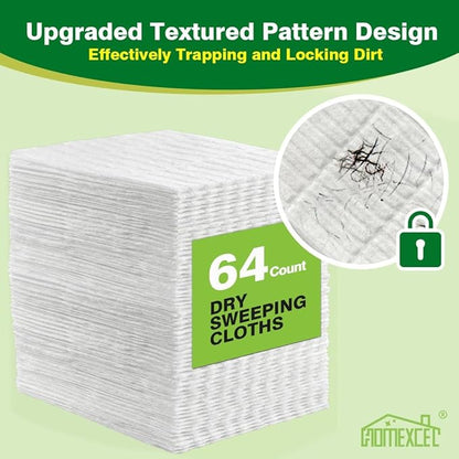 HOMEXCEL Dry Sweeping Cloths Pads Compatible with Swiffer Sweeper, Disposable Duster Refills Mop Pads for Floor Mopping and Cleaning, 120 Count-8 " x 10.4 " Pads Refills-Not Include The Mop