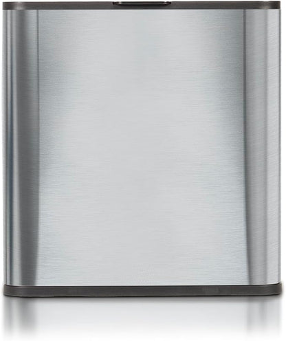Glad Roomate Stainless Steel Under Counter Waste Bin with Clorox Odor Protection | Space Saving Dual Lid Small Trash Can for Kitchen Cabinet, Bathroom or Office, 1.5 Gallon (6L)