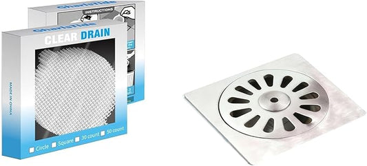 30 Pack,Disposable Mesh Hair Catcher for Shower & Tub Drains, Easy Install, Prevents Clogs, Bathroom Drain Protector