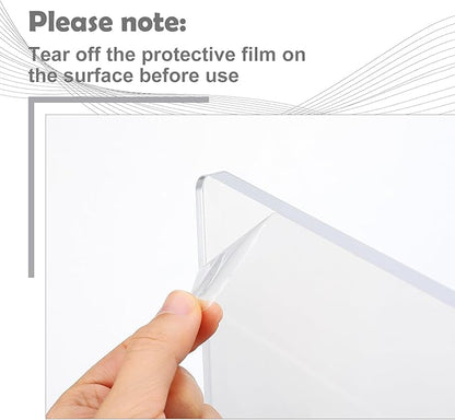 Vesici 2 Pcs Clear Acrylic Sink Splash Guard Freestanding Panel Barrier with Easy Reach Cutaway Kitchen Guard Protective Splatter Barrier for Home Hospital(23.625" Length, 18" Height, 4.5" Base)