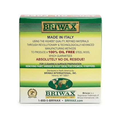 Briwax Oil-Free Steel Wool 0000, 2 Pack