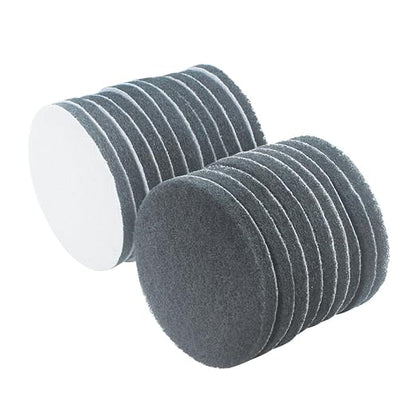 4 Inch 800 Grit Drill Brush Scrubber Scouring Pads, 20 Pcs Hook & Loop Power Scrubber Scour Pads for Rotary Tools, Random Orbital Sander (Grey)