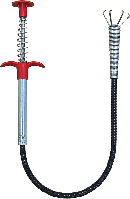 Drain Snake Hair Drain Clog Remover 33 Inch Flexible Grabber Claw Pick Up Reacher Tool - Gutter Cleaning Tools for Home Sink, Bathroom Tub,Drain, Toilet, Tight Spaces