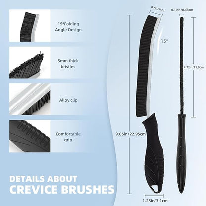 TQRR Hard Bristle Crevice Cleaning Brush-Thin Gap Scrub Brush, Small Cleaning Brush, Grout Brush, Kitchen Brush, Cleaning Tools for Toilet, Bathroom, Sink, Home, Household, Window (6, Orange)