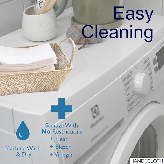 HANDECLOTH Hand Printed Reusable Paper Towels/Lint-Free/Cotton/American Made/Absorbent/Durable/Quality Edges/No Pilling/Machine Washable/Guest Towel (Lemons, 12 Pack)