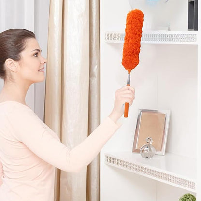Fiber Dusting Brush, Multifunctional Extendable Dusting Wand, Washable Ceiling Duster, Cobweb Ceiling Duster with Extension, Cleaning Feather Dusters for Cleaning Ceiling Fan Furniture