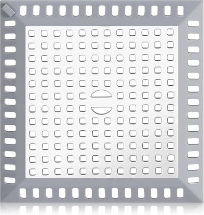 Stainless Steel Square Shower Drain Cover, Square Shower Drain Hair Catcher with Silicone for Bathroom Floor to Keep Away from Clogged Drains