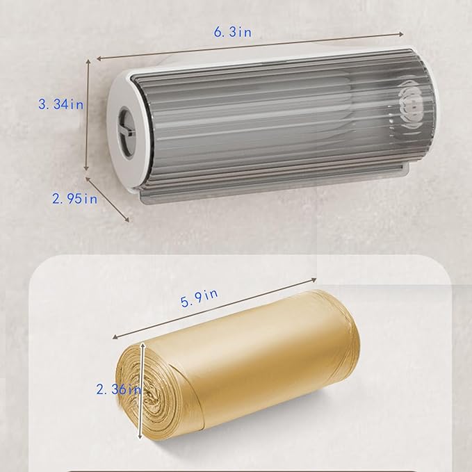 1 Pcs Trash Bag Dispenser Extra Large Trash Bag Dispenser Roll Holder Garbage Storage Box Organizer Plastic Bag Organizer for Kitchen (White)