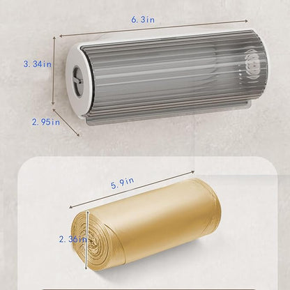 1 Pcs Trash Bag Dispenser Extra Large Trash Bag Dispenser Roll Holder Garbage Storage Box Organizer Plastic Bag Organizer for Kitchen (White)