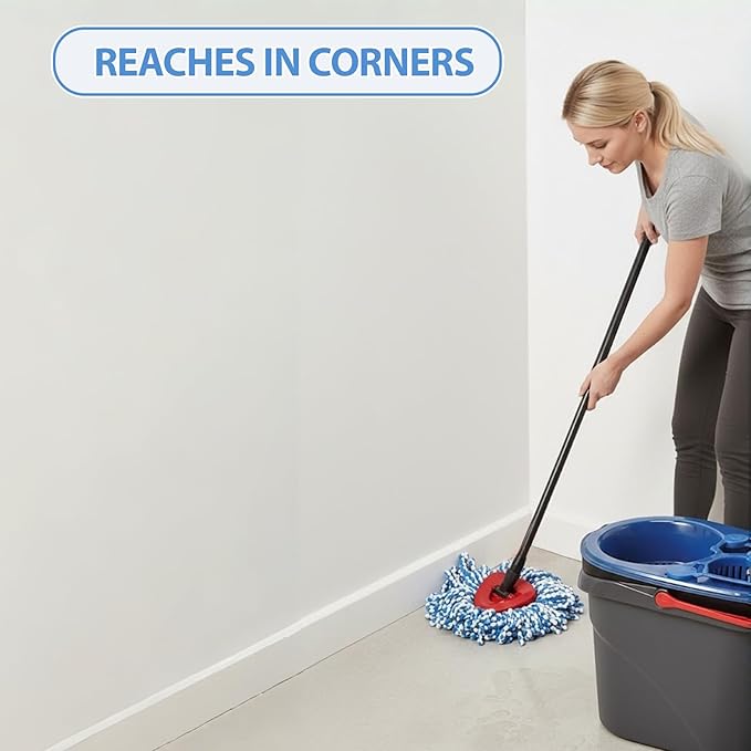 Spin Mop Replacement Head O-Ceda Compatible with RinseClean 2-Tank System, Microfiber Mop Refills for Home Cleaning, Easy Install, Includes 3 Cedar Mop Heads & 1 Replacement Base