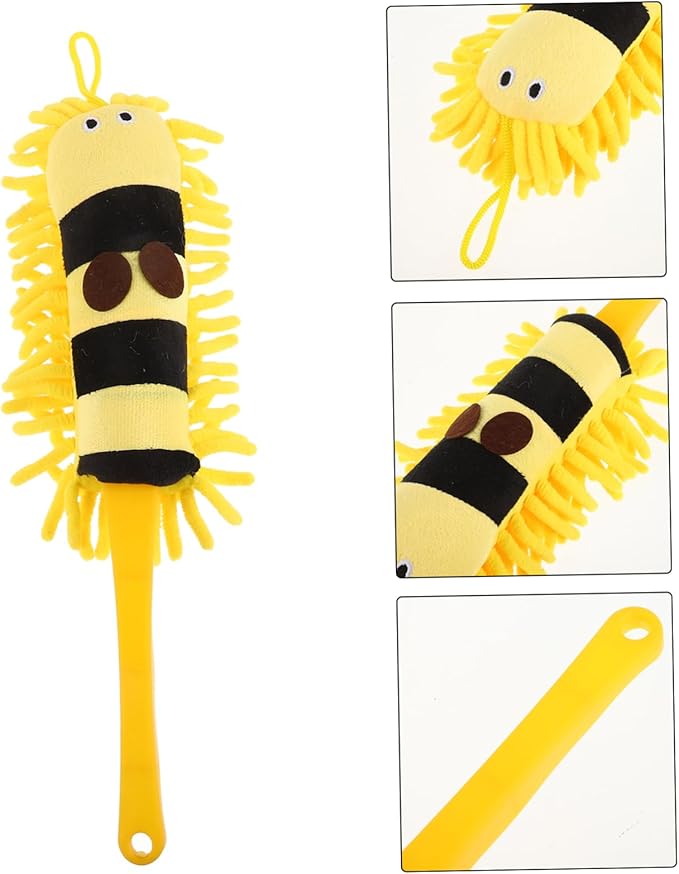 Cartoon Chenille Car Wash Brush with Long Handle Versatile Microfiber Duster for Vehicle Cleaning and Household Use Cute Animal Design for Efficient Dust Removal