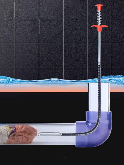 Drain Snake Drain Clog Remover Flexible Grabberable Pick Up Cleaning Tool Reacher Claw Stick, Drain Auger Grab Trash Hairs from Drain,Sink,Bathroom Tub Toilet Hose (23.7 Inch)