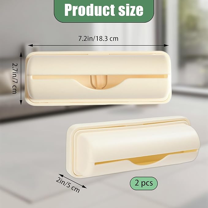 2 PCS Trash Bag Dispenser Roll Holder Bottom of Can, Adhesive Wall Mount Kitchen Garbage Bag Organizer and Storage Under Sink Inside Trashcan Cabinet for Home Bathroom (Beige)