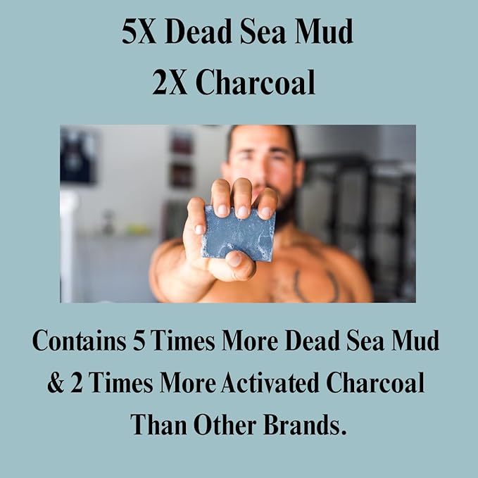 Aspen Kay Naturals Dead Sea Mud and Charcoal Soap Bar. With Organic Shea Butter & Pure Essential Oils. Charcoal Face Wash for Men, Women & Teens. (2 pack)