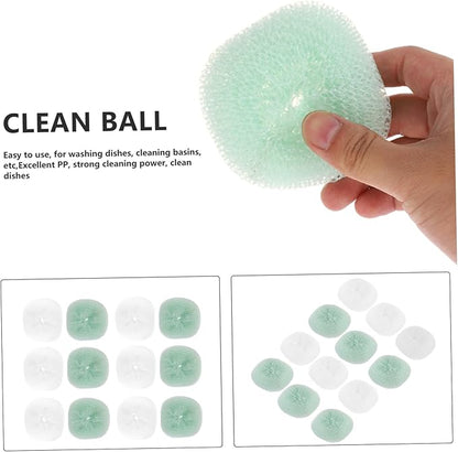 12pcs Kitchen Scrubbers Ball Dawn Dish Detergent Safe High Performance Cleaning Balls for Cookware Random Color