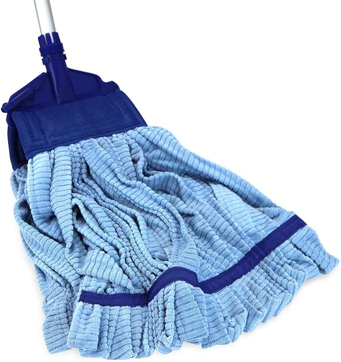 Arkwright Microfiber Tube Mop Head Replacement - (Bulk Case of 12) Heavy Duty, Lint Free, Super Absorbent & Bleach-Safe, Janitorial Essential for Commercial & Industrial Floor Cleaning, 11 oz, Blue