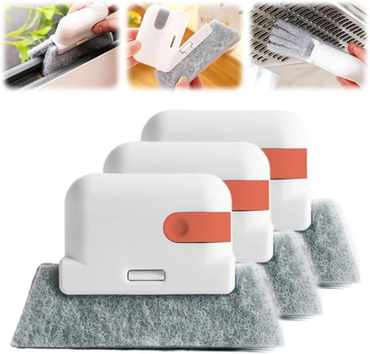 3PCS Magic Window Track Cleaner,2026 New Window Groove Cleaning Brush Tools Set Hand-held Cleaner Brushes Tools for Window lides Gaps,Sliding Door Track (Orange 3PCS)
