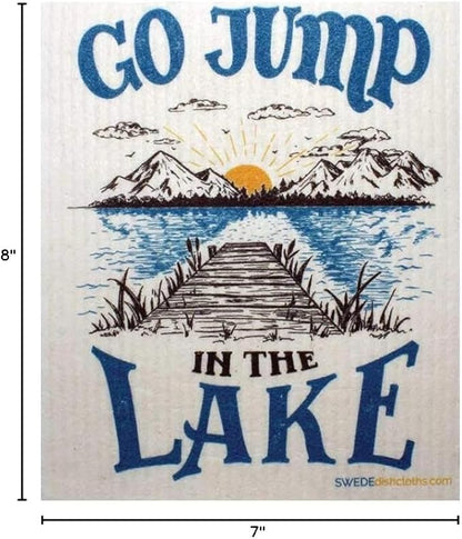 SWEDEdishcloths - Cellulose Sponge Dish Towels - Mixed Set of 3 (One of Each Design) Lake Life Swedish Dish Cloths