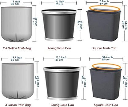 Small Trash Bags 2.6 Gallon - Bathroom Garbage Bag Biodegradable Kitchen Trash Can Liners Compostable Trash Bin Bags Plastic White Wastebasket Liners Mini Clear Trashbags for Office Dorm Bedroom Car