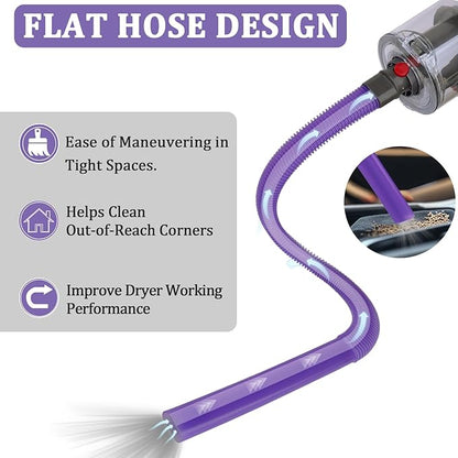 RTop Dryer Vent Lint Removal Tool Vacuum Hose for Dyson Gen5 V15 V15s V12 V11 V10 V9 V8 V7 Detect Outsize Slim Absolute Cyclone Dryer Vent Cleaner Kit Nozzle Crevice Flexible Attachments Hose