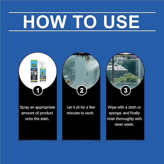 Potent Water Stain, Rapid Scale Dissolving Liquid, 120ml Bottle with Spray Nozzle, Clear Cleaner, Hard Hardware Shine with Acidic Formula, Professional Solution for Apartment Rental